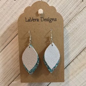 Faux Leather Glitter Earrings
